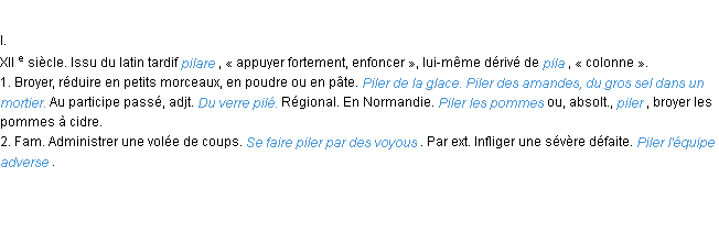 Définition piler ACAD 1986