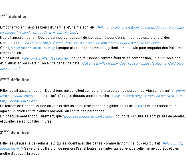 Définition piller ACAD 1798