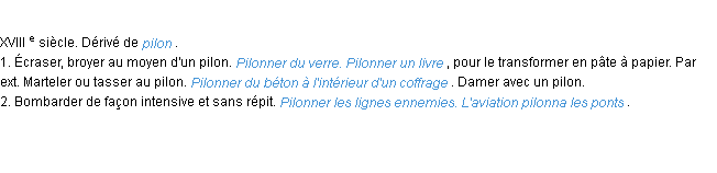 Définition pilonner ACAD 1986