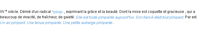 Définition pimpant ACAD 1986