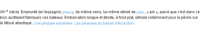 Définition pinasse ACAD 1986