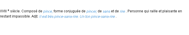 Définition pince-sans-rire ACAD 1986