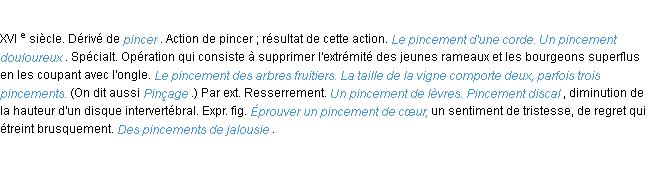 Définition pincement ACAD 1986