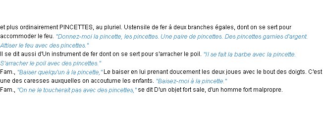 Définition pincette ACAD 1835