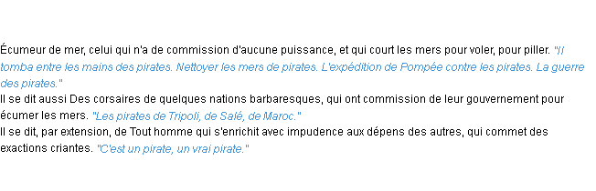 Définition pirate ACAD 1835