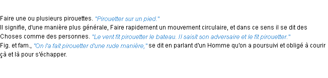 Définition pirouetter ACAD 1932