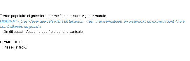 Définition pisse-froid Emile Littré