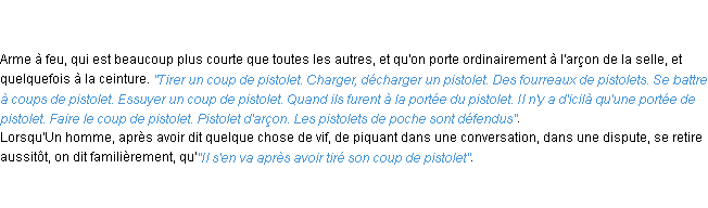 Définition pistolet ACAD 1798