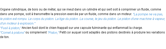 Définition piston ACAD 1932