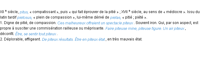 Définition piteux ACAD 1986