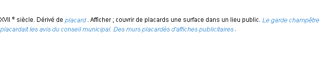 Définition placarder ACAD 1986