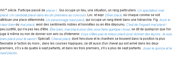 Définition placé ACAD 1986