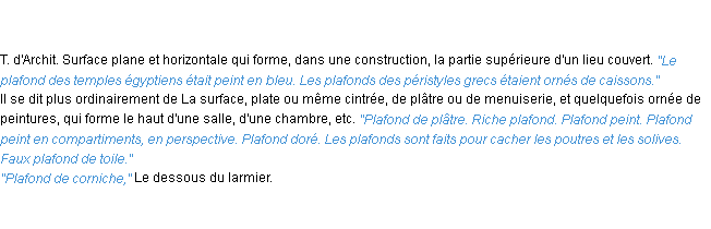 Définition plafond ACAD 1835