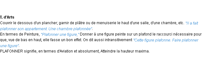 Définition plafonner ACAD 1932