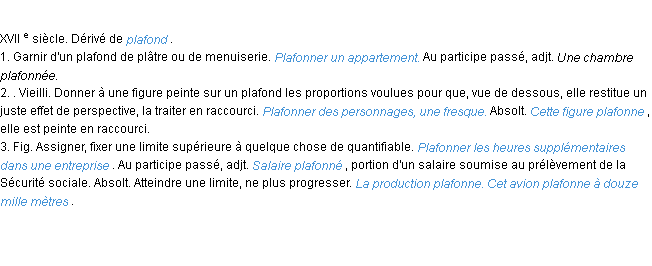 Définition plafonner ACAD 1986