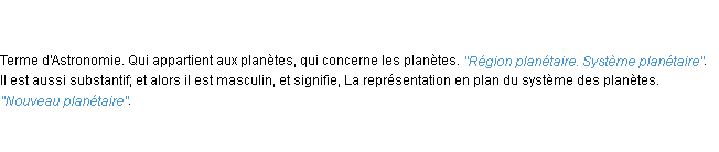 Définition planétaire ACAD 1798