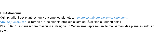 Définition planétaire ACAD 1932