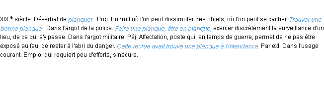 Définition planque ACAD 1986