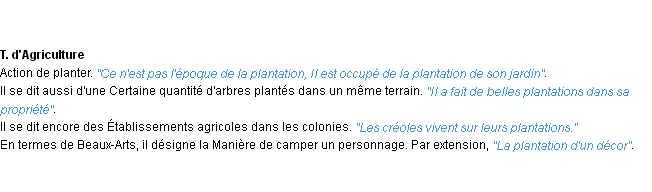 Définition plantation ACAD 1932