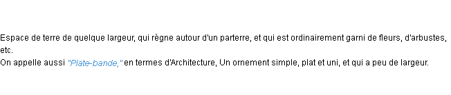 Définition plate-bande ACAD 1798