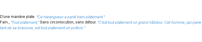 Définition platement ACAD 1835