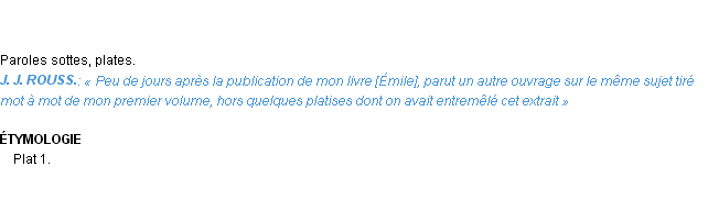 Définition platise Emile Littré