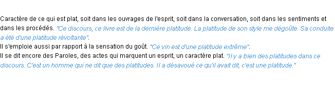 Définition platitude ACAD 1932