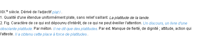 Définition platitude ACAD 1986