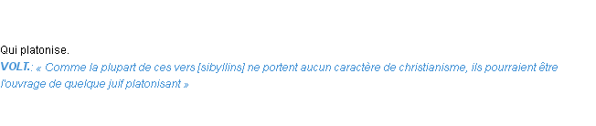 Définition platonisant Emile Littré