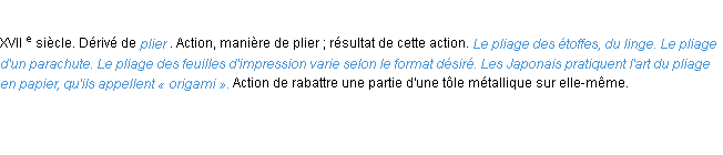 Définition pliage ACAD 1986