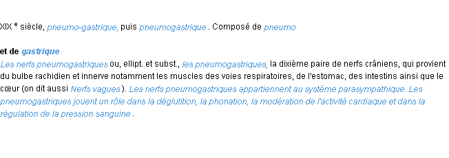 Définition pneumogastrique ACAD 1986