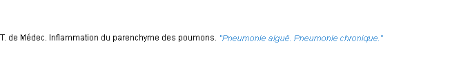 Définition pneumonie ACAD 1835
