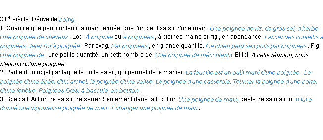 Définition poignée ACAD 1986