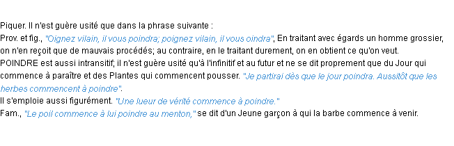 Définition poindre ACAD 1932