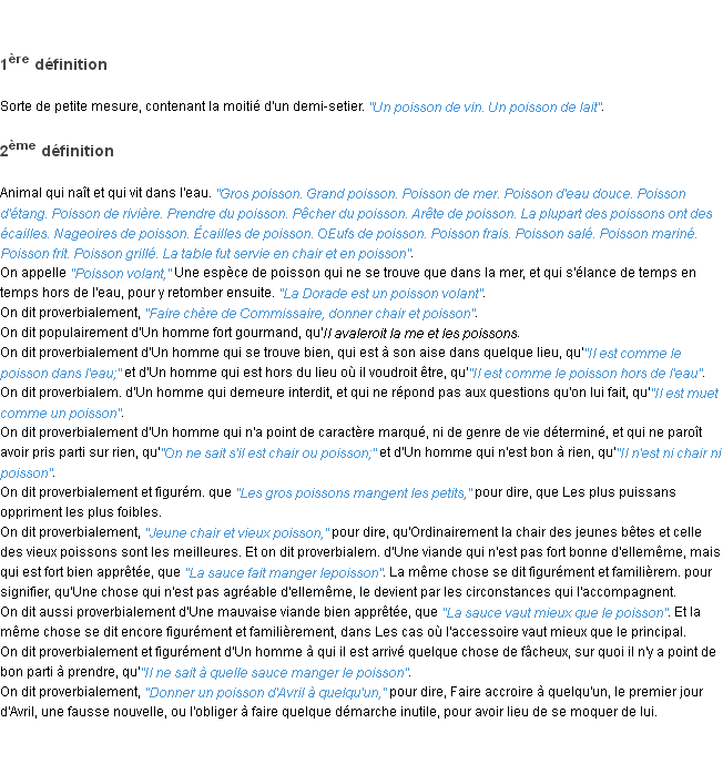 Définition poisson ACAD 1798