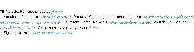 Définition poivre ACAD 1986