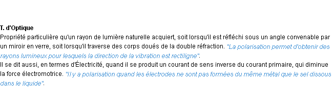 Définition polarisation ACAD 1932