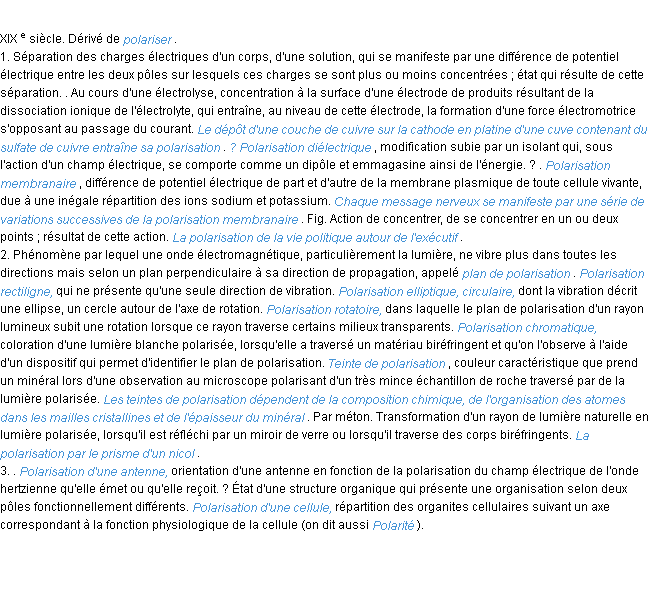 Définition polarisation ACAD 1986