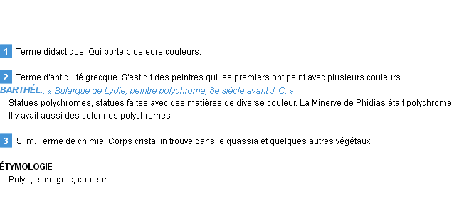 Définition polychrome Emile Littré