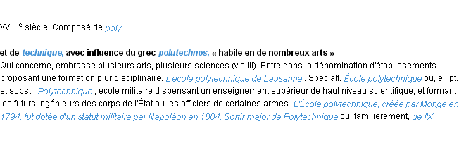 Définition polytechnique ACAD 1986
