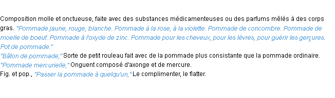 Définition pommade ACAD 1932