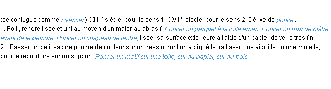 Définition poncer ACAD 1986