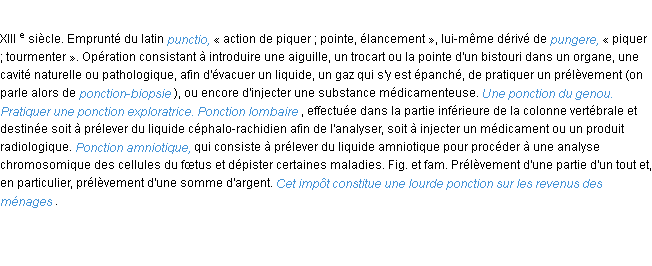 Définition ponction ACAD 1986