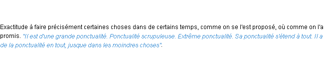 Définition ponctualité ACAD 1798