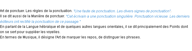 Définition ponctuation ACAD 1932