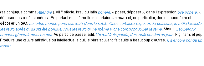 Définition pondre ACAD 1986