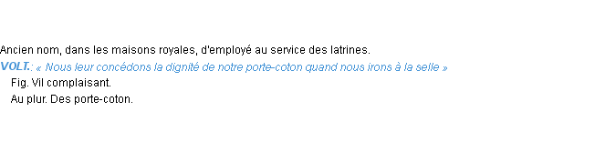 Définition porte-coton Emile Littré