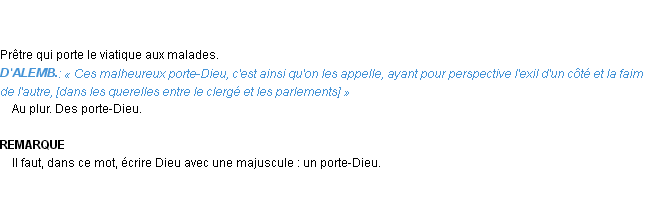 Définition porte-dieu Emile Littré