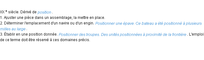 Définition positionner ACAD 1986