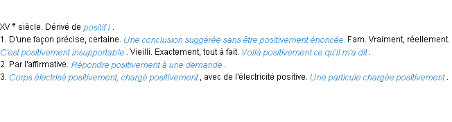 Définition positivement ACAD 1986